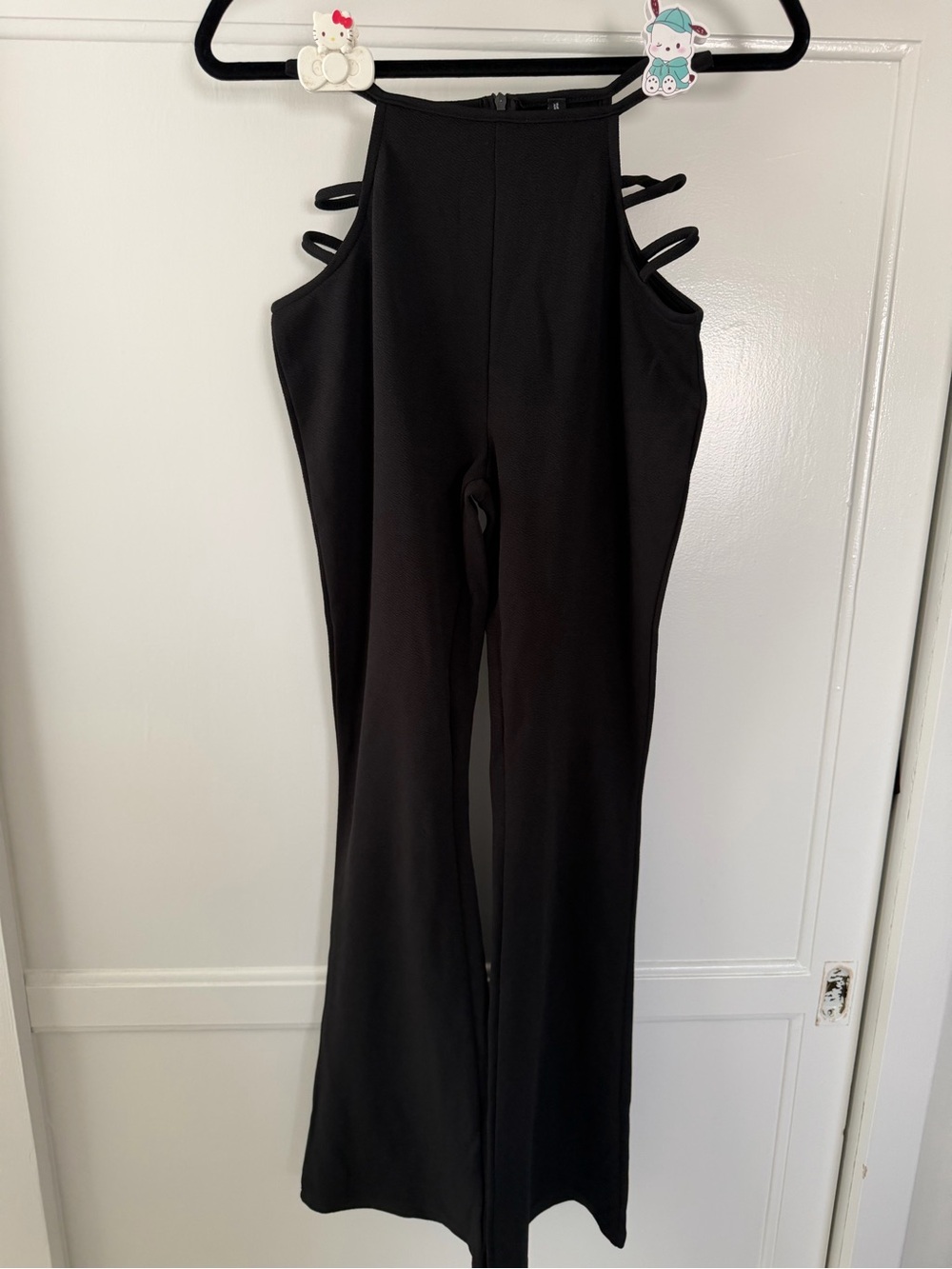 Black Women's Strappy Flare Pants